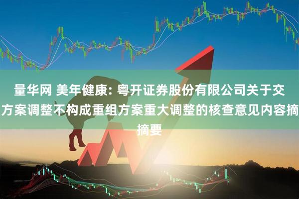 量华网 美年健康: 粤开证券股份有限公司关于交易方案调整不构成重组方案重大调整的核查意见内容摘要
