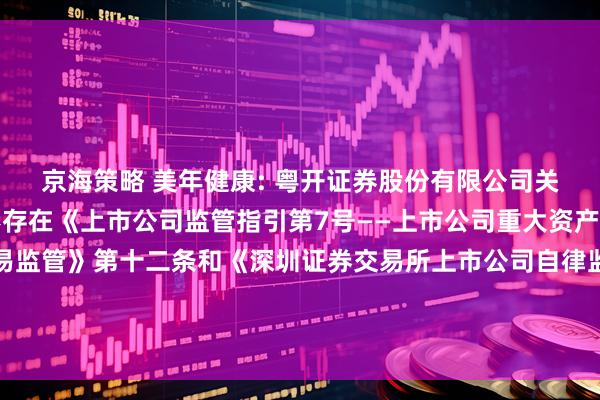 京海策略 美年健康: 粤开证券股份有限公司关于本次交易相关主体不存在《上市公司监管指引第7号——上市公司重大资产重组相关股票异常交易监管》第十二条和《深圳证券交易所上市公司自律监管指引第8号——重大资产重组》第三十条规定情形的核查意见内容摘要