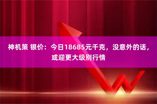 神机策 银价：今日18685元千克，没意外的话，或迎更大级别行情